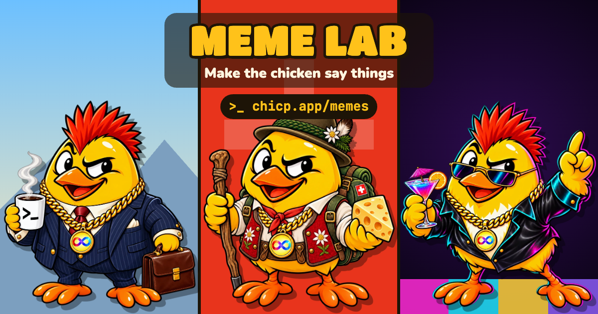 Meme Lab: the chicken in a suit, Swiss and disco outfits